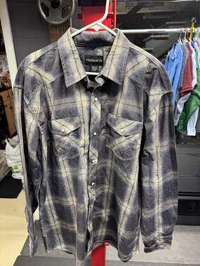 NWT Pelham Men's Plaid Western Snap Button-Down Shirt Style MPL-ORT-13 2XLT